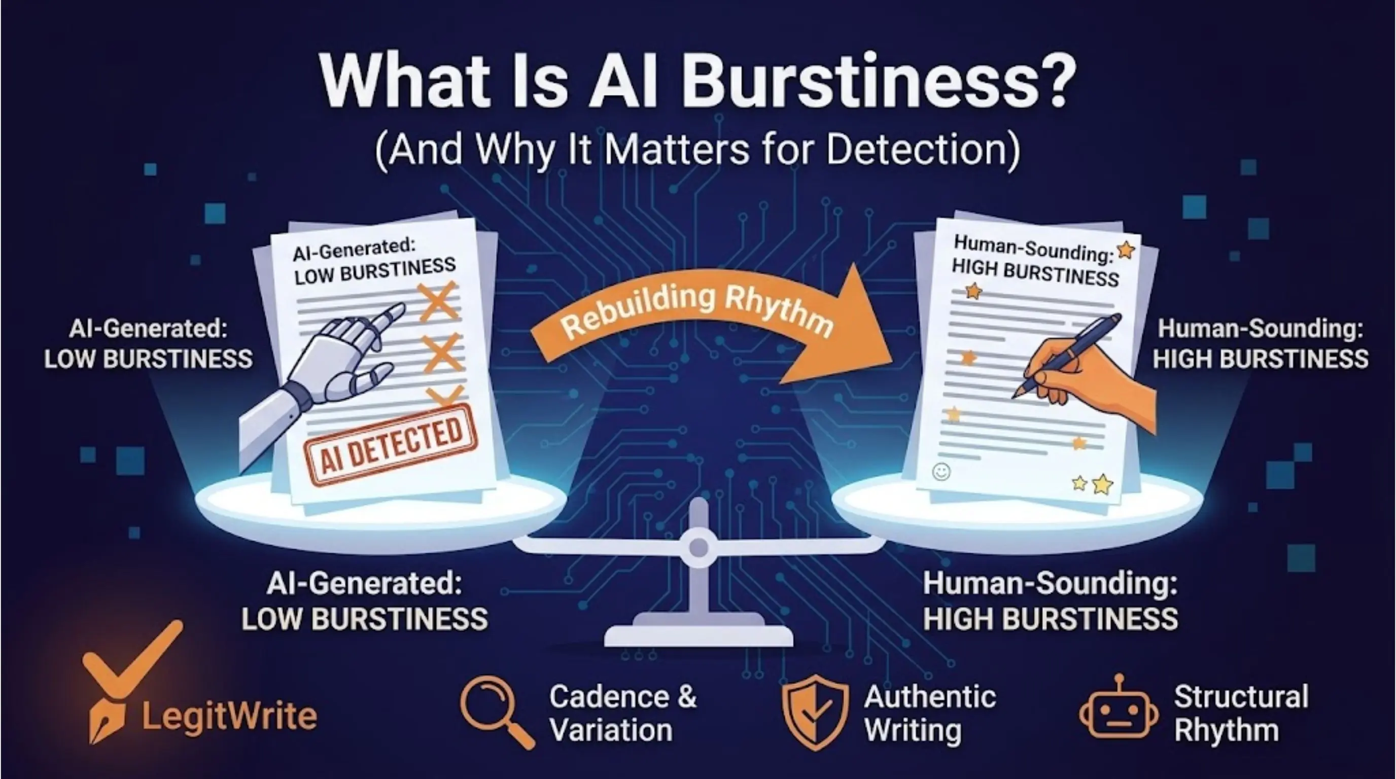 AI burstiness detection explained for GPTZero and Turnitin
